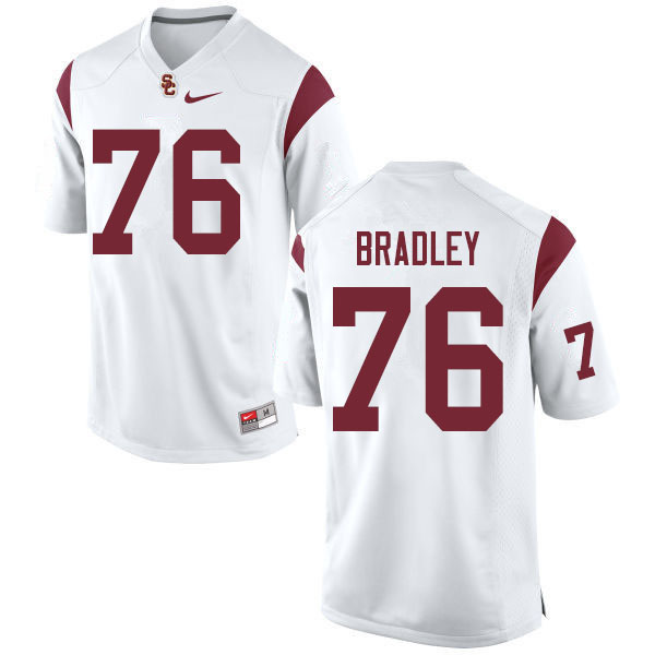 Men #76 Clayton Bradley USC Trojans College Football Jerseys Sale-White